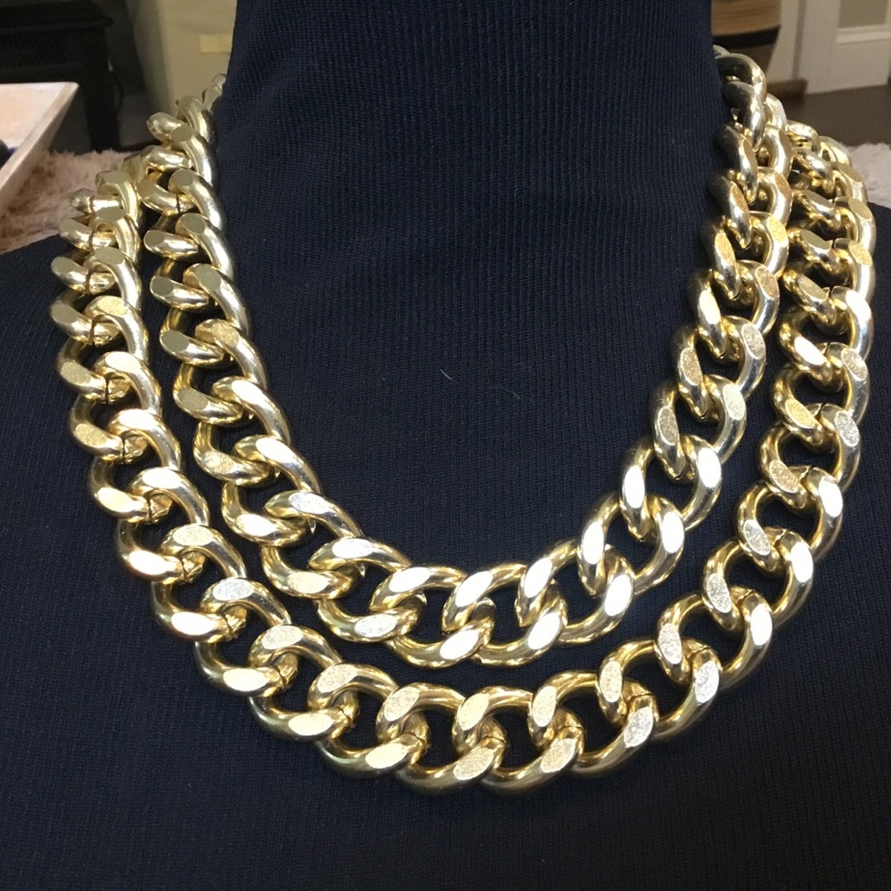 Double Strand Curb Cuban Link Necklace